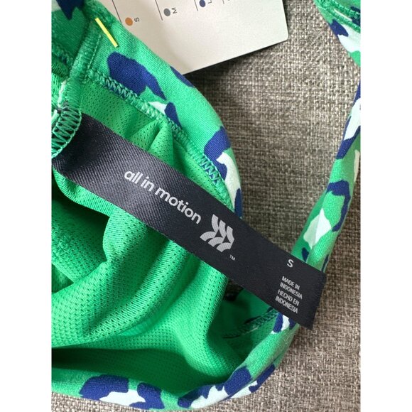 One-Shoulder Green & Blue Leopard Sports Bra By All In Motion Womens Size Small - Picture 6 of 7